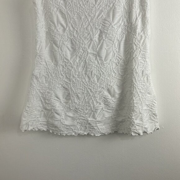 Joseph Ribkoff White Lettuce-Leaf Style Sleeveless Top - Picture 8 of 8
